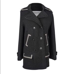 Chanel Pea Coat Black & White Wool